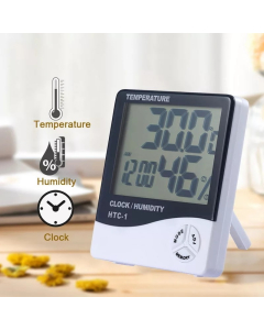 ساعة مع مقياس حرارة و رطوبة