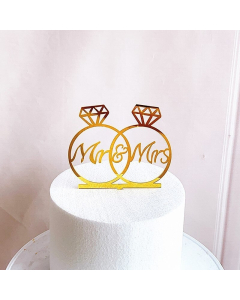 مجموعة زينة علوية  للكيك -Happy Anniversary Mr & Mrs 